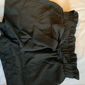 Black paper bag shorts